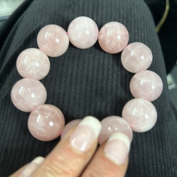 Beautiful rose quartz crystal bracelets beaded sphere Madagascar, new  20 mm - Picture 3 of 3